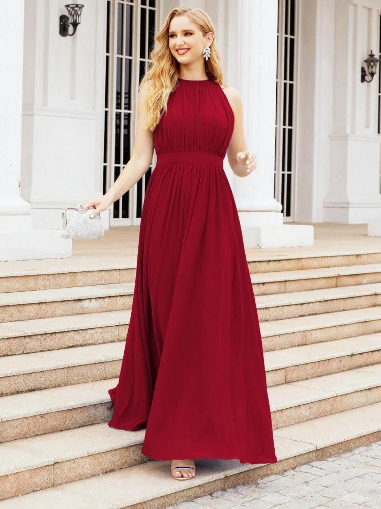 Numbersea Halter Bridesmaid Dress Empire Waist Formal Evening Prom Gown for Mother of The Bride 28030 - Image 81