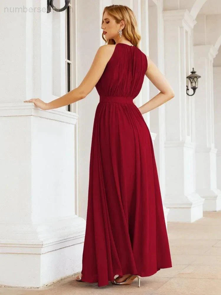 Numbersea Halter Bridesmaid Dress Empire Waist Formal Evening Prom Gown for Mother of The Bride 28030 - Image 82