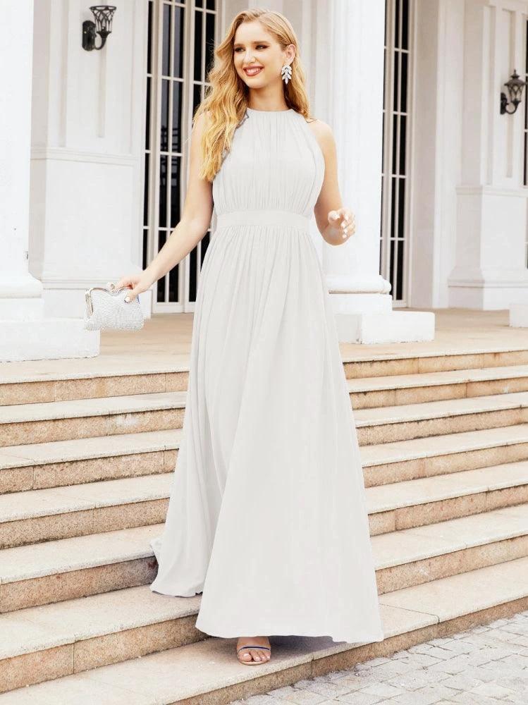 Numbersea Halter Bridesmaid Dress Empire Waist Formal Evening Prom Gown for Mother of The Bride 28030 - Image 83