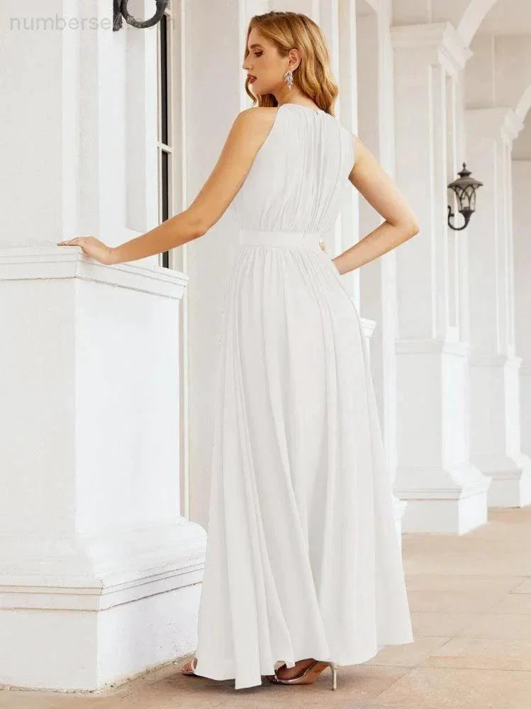 Numbersea Halter Bridesmaid Dress Empire Waist Formal Evening Prom Gown for Mother of The Bride 28030 - Image 84