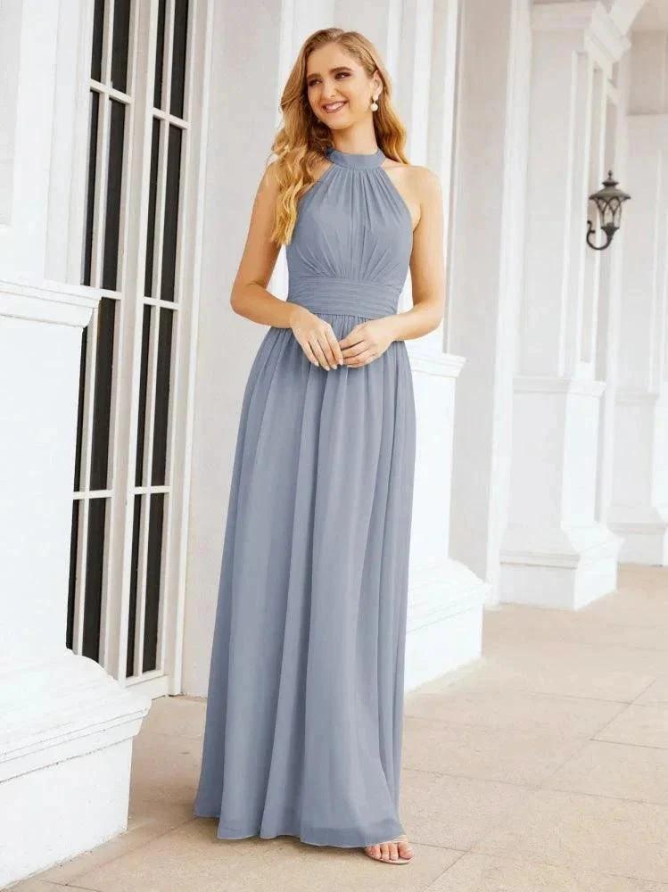 Numbersea Halter Sleeveless Bridesmaid Dresses Long for Party Wedding Evening 28054 - Image 10