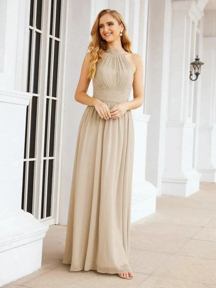 Numbersea Halter Sleeveless Bridesmaid Dresses Long for Party Wedding Evening 28054 - Image 103