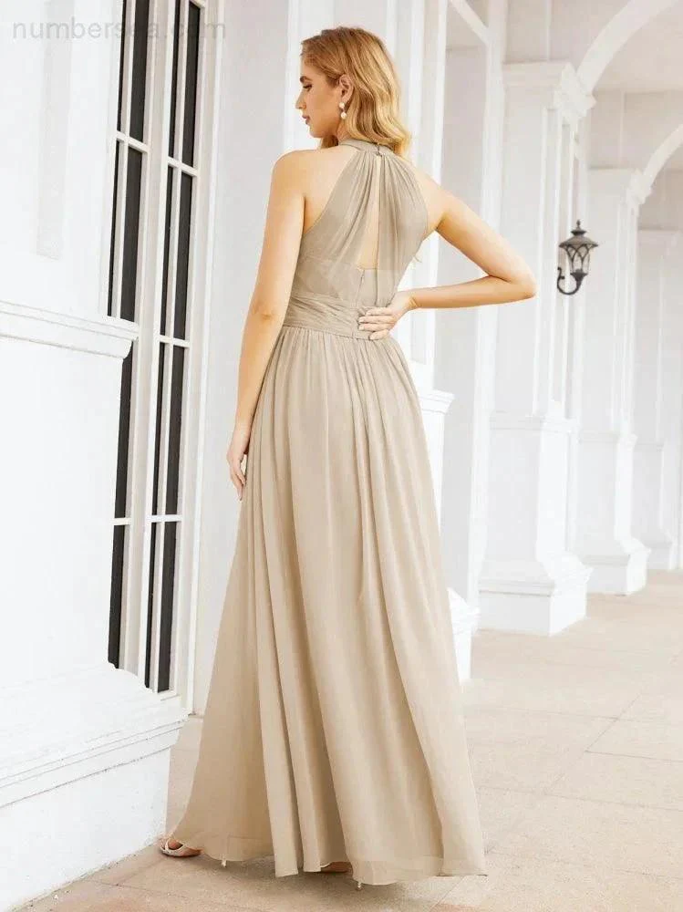 Numbersea Halter Sleeveless Bridesmaid Dresses Long for Party Wedding Evening 28054 - Image 104