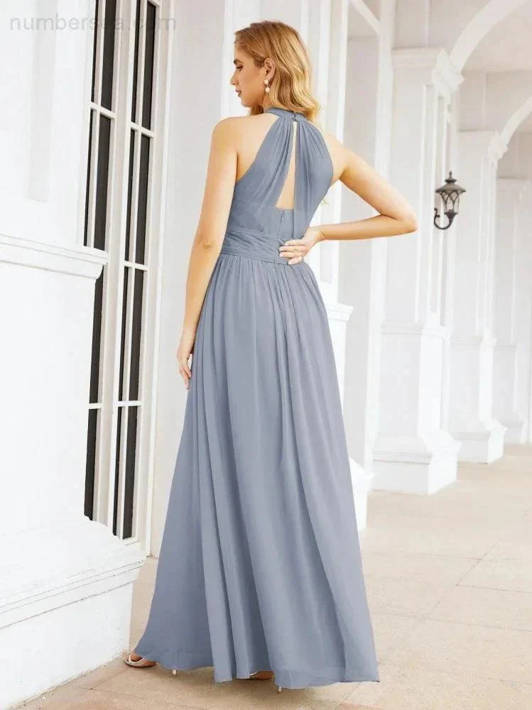 Numbersea Halter Sleeveless Bridesmaid Dresses Long for Party Wedding Evening 28054 - Image 11