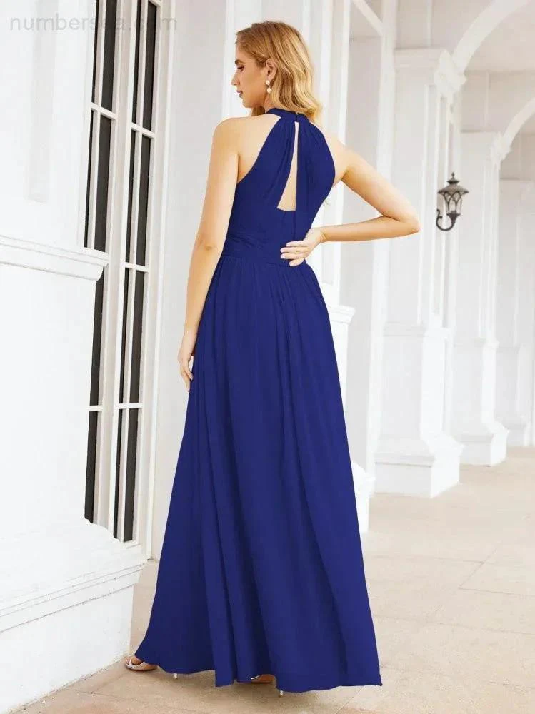Numbersea Halter Sleeveless Bridesmaid Dresses Long for Party Wedding Evening 28054 - Image 110