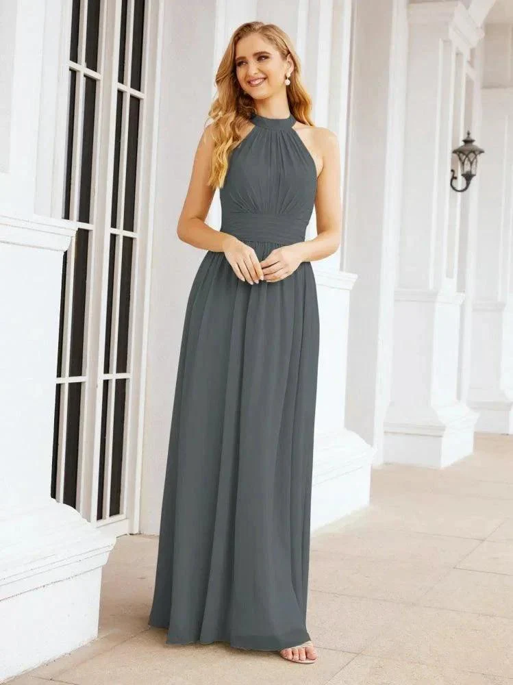 Numbersea Halter Sleeveless Bridesmaid Dresses Long for Party Wedding Evening 28054 - Image 112