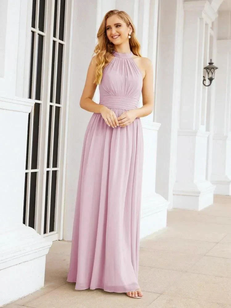 Numbersea Halter Sleeveless Bridesmaid Dresses Long for Party Wedding Evening 28054 - Image 115