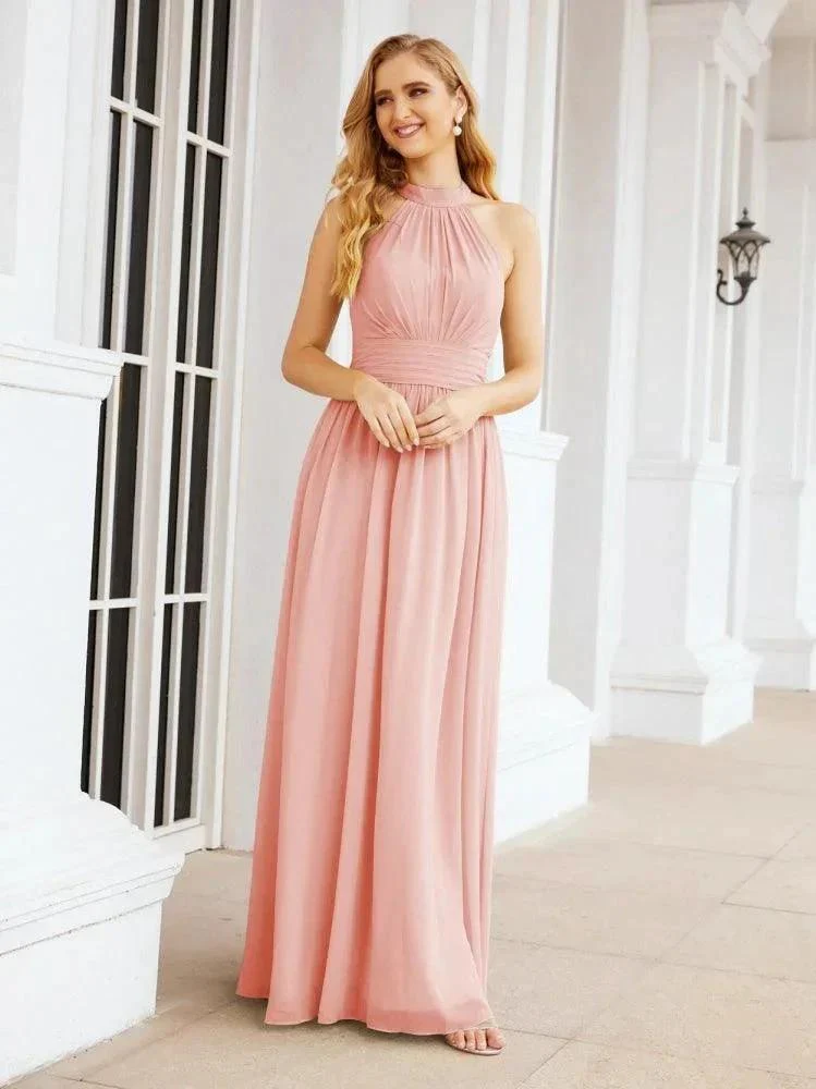 Numbersea Halter Sleeveless Bridesmaid Dresses Long for Party Wedding Evening 28054 - Image 118