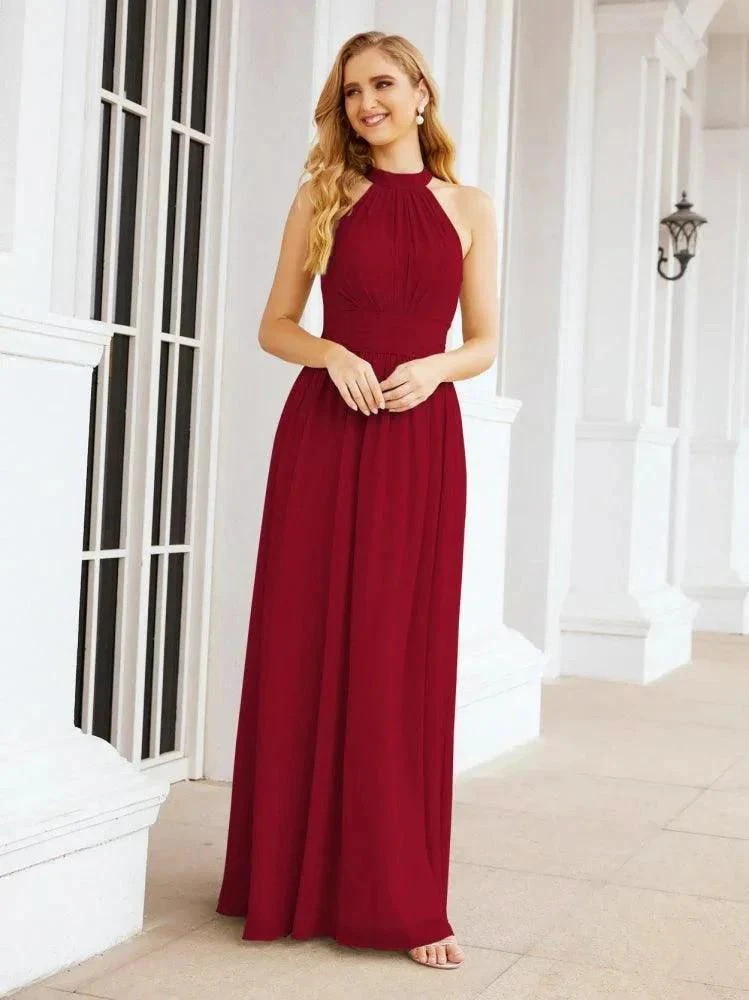 Numbersea Halter Sleeveless Bridesmaid Dresses Long for Party Wedding Evening 28054 - Image 121