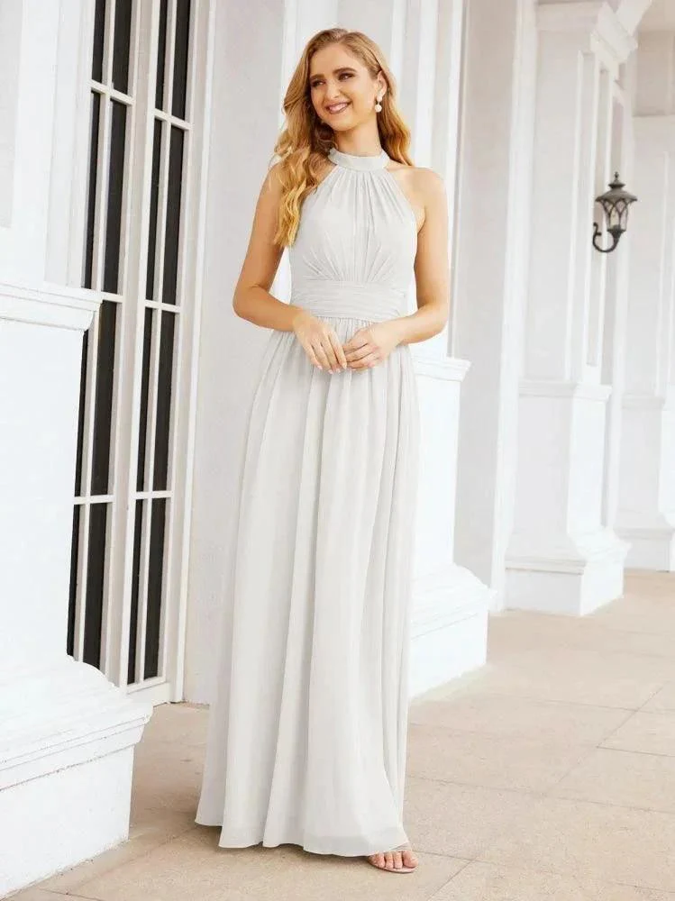 Numbersea Halter Sleeveless Bridesmaid Dresses Long for Party Wedding Evening 28054 - Image 124