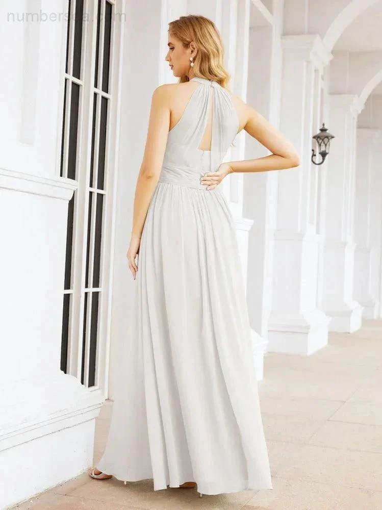 Numbersea Halter Sleeveless Bridesmaid Dresses Long for Party Wedding Evening 28054 - Image 125