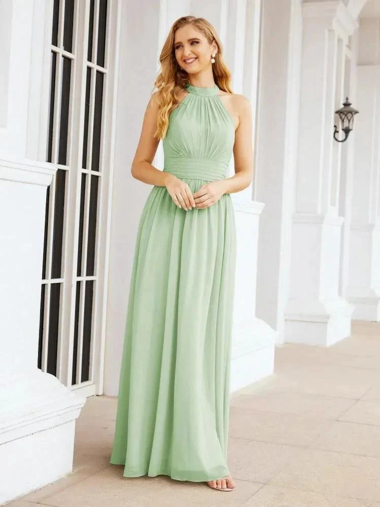 Numbersea Halter Sleeveless Bridesmaid Dresses Long for Party Wedding Evening 28054 - Image 13