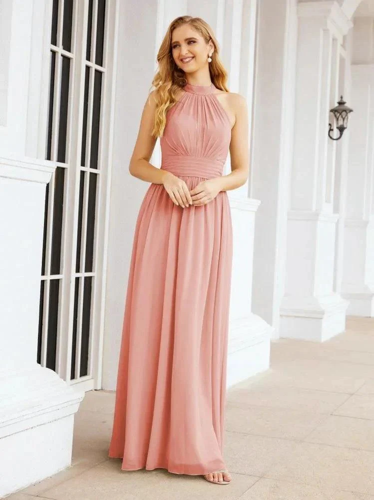 Numbersea Halter Sleeveless Bridesmaid Dresses Long for Party Wedding Evening 28054 - Image 16