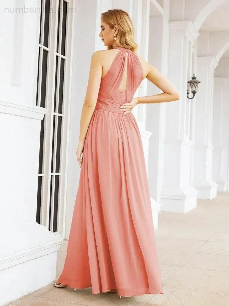 Numbersea Halter Sleeveless Bridesmaid Dresses Long for Party Wedding Evening 28054 - Image 17