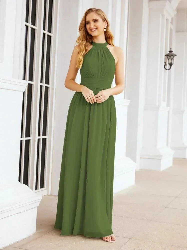 Numbersea Halter Sleeveless Bridesmaid Dresses Long for Party Wedding Evening 28054 - Image 19