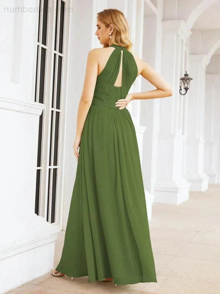 Numbersea Halter Sleeveless Bridesmaid Dresses Long for Party Wedding Evening 28054 - Image 20