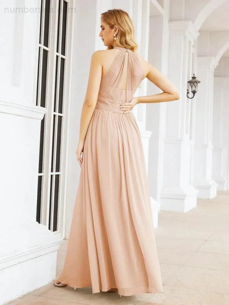Numbersea Halter Sleeveless Bridesmaid Dresses Long for Party Wedding Evening 28054 - Image 23