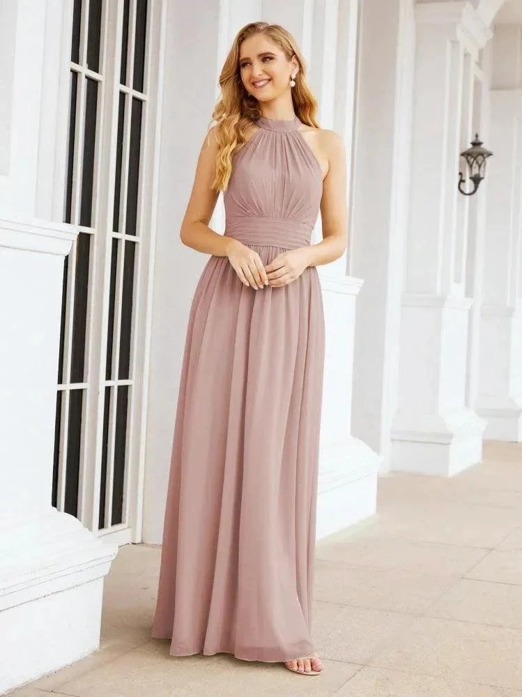 Numbersea Halter Sleeveless Bridesmaid Dresses Long for Party Wedding Evening 28054 - Image 25