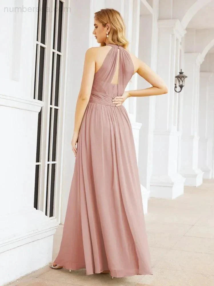 Numbersea Halter Sleeveless Bridesmaid Dresses Long for Party Wedding Evening 28054 - Image 26
