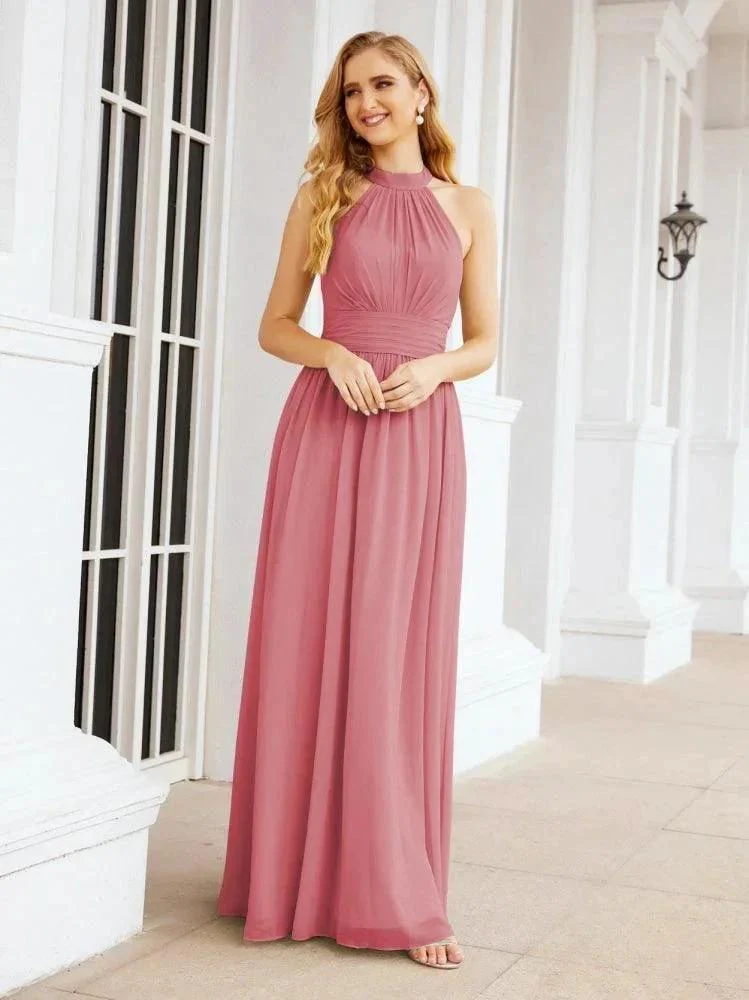 Numbersea Halter Sleeveless Bridesmaid Dresses Long for Party Wedding Evening 28054 - Image 31