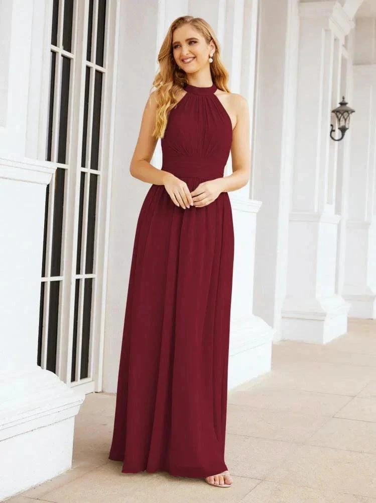 Numbersea Halter Sleeveless Bridesmaid Dresses Long for Party Wedding Evening 28054 - Image 34