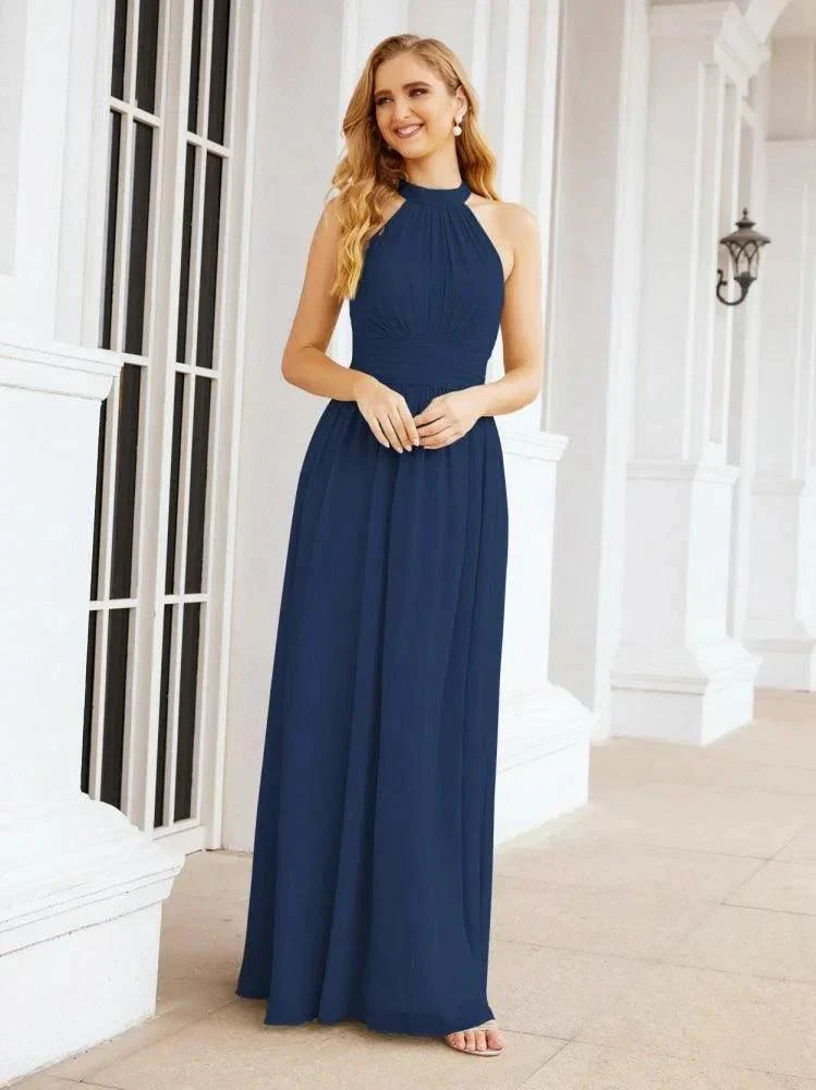 Numbersea Halter Sleeveless Bridesmaid Dresses Long for Party Wedding Evening 28054 - Image 37