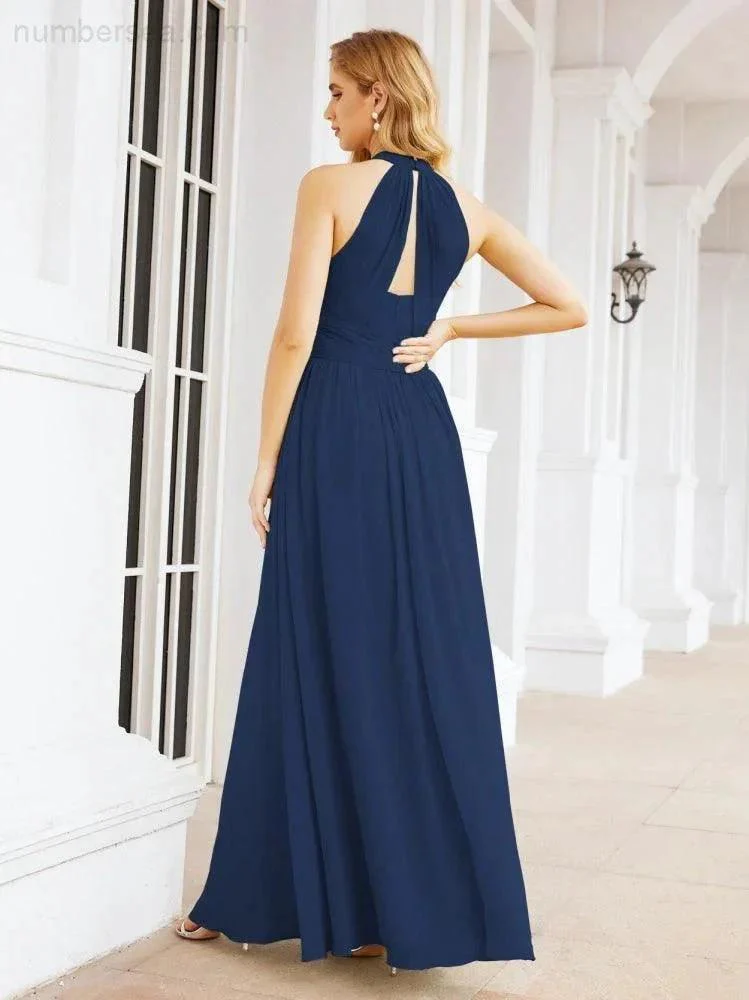 Numbersea Halter Sleeveless Bridesmaid Dresses Long for Party Wedding Evening 28054 - Image 38