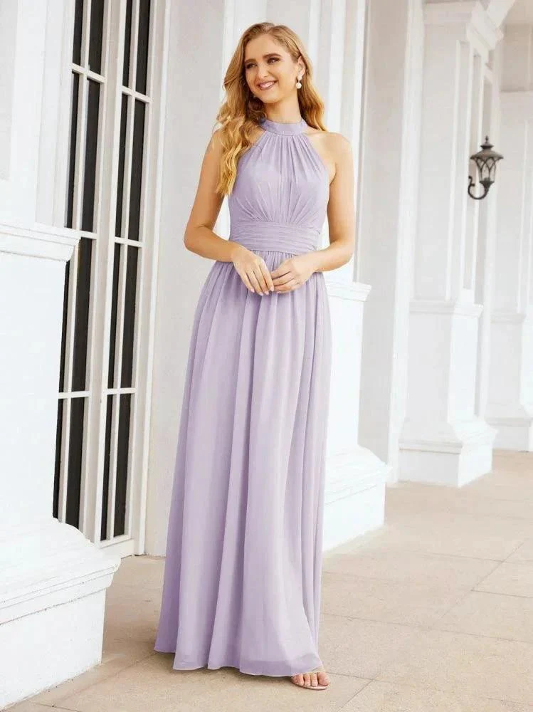 Numbersea Halter Sleeveless Bridesmaid Dresses Long for Party Wedding Evening 28054 - Image 40