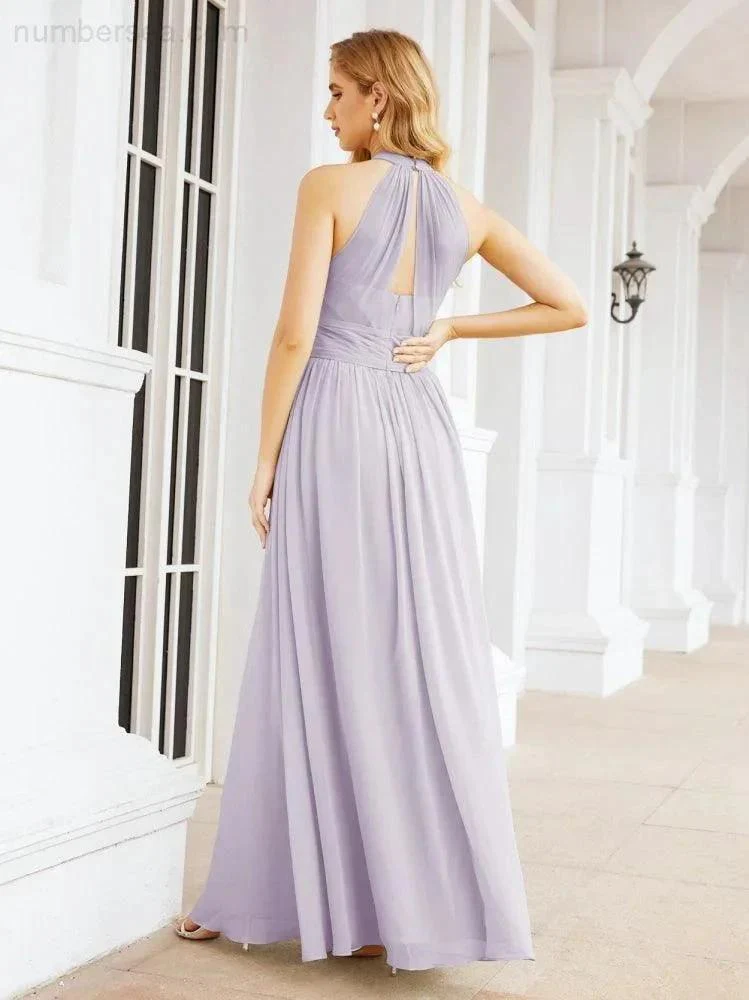 Numbersea Halter Sleeveless Bridesmaid Dresses Long for Party Wedding Evening 28054 - Image 41