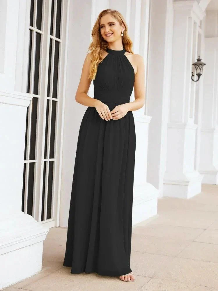 Numbersea Halter Sleeveless Bridesmaid Dresses Long for Party Wedding Evening 28054 - Image 43