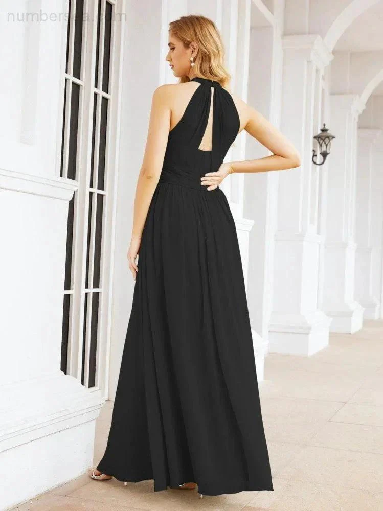 Numbersea Halter Sleeveless Bridesmaid Dresses Long for Party Wedding Evening 28054 - Image 44