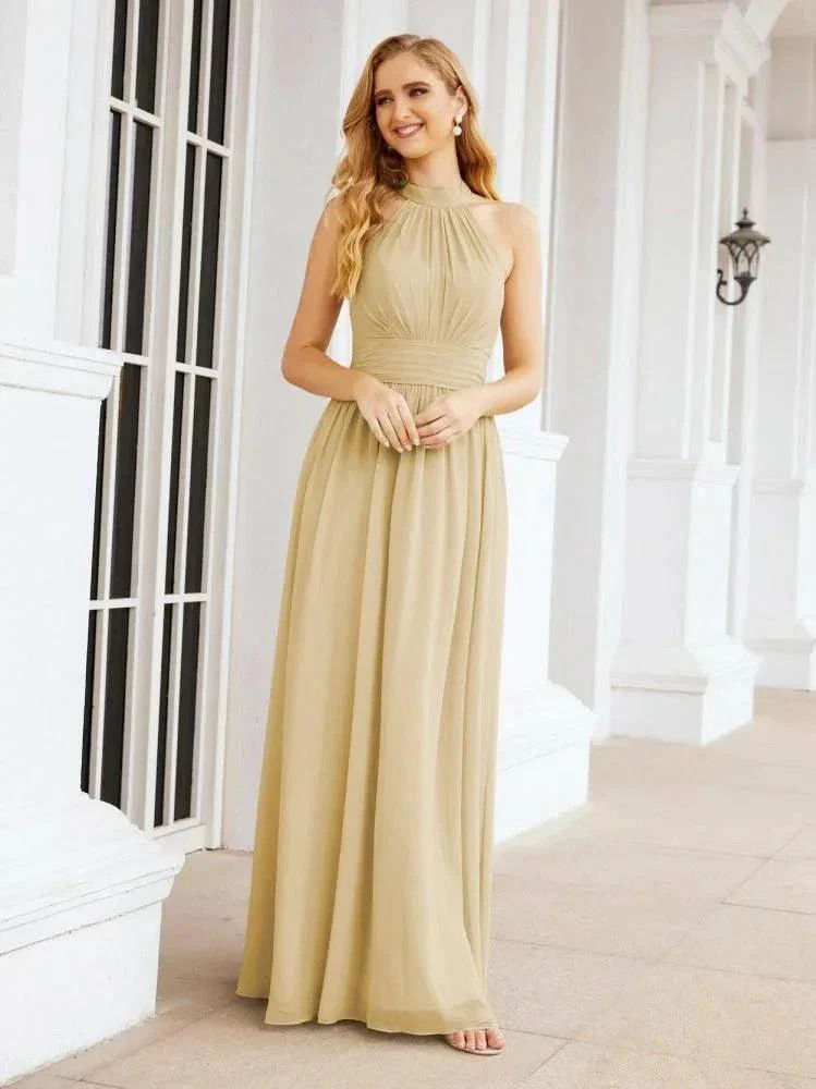 Numbersea Halter Sleeveless Bridesmaid Dresses Long for Party Wedding Evening 28054 - Image 46