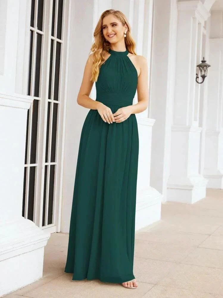 Numbersea Halter Sleeveless Bridesmaid Dresses Long for Party Wedding Evening 28054 - Image 49