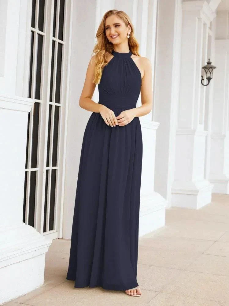 Numbersea Halter Sleeveless Bridesmaid Dresses Long for Party Wedding Evening 28054 - Image 52