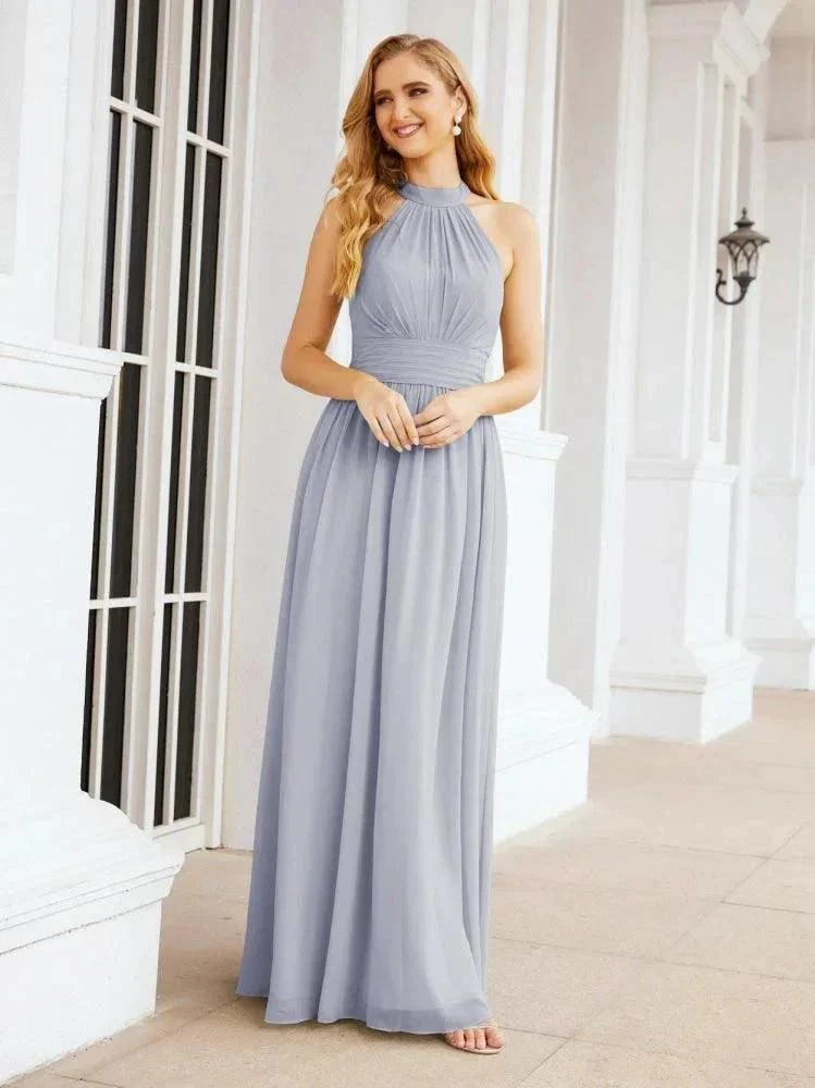 Numbersea Halter Sleeveless Bridesmaid Dresses Long for Party Wedding Evening 28054 - Image 7