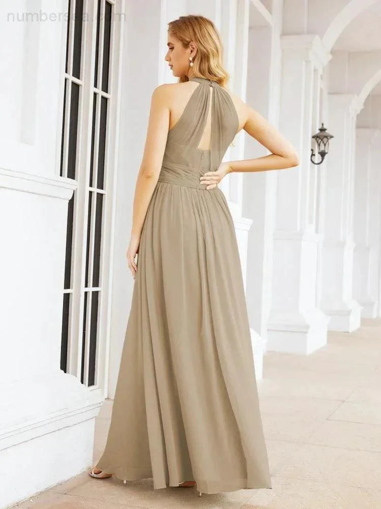 Numbersea Halter Sleeveless Bridesmaid Dresses Long for Party Wedding Evening 28054 - Image 71