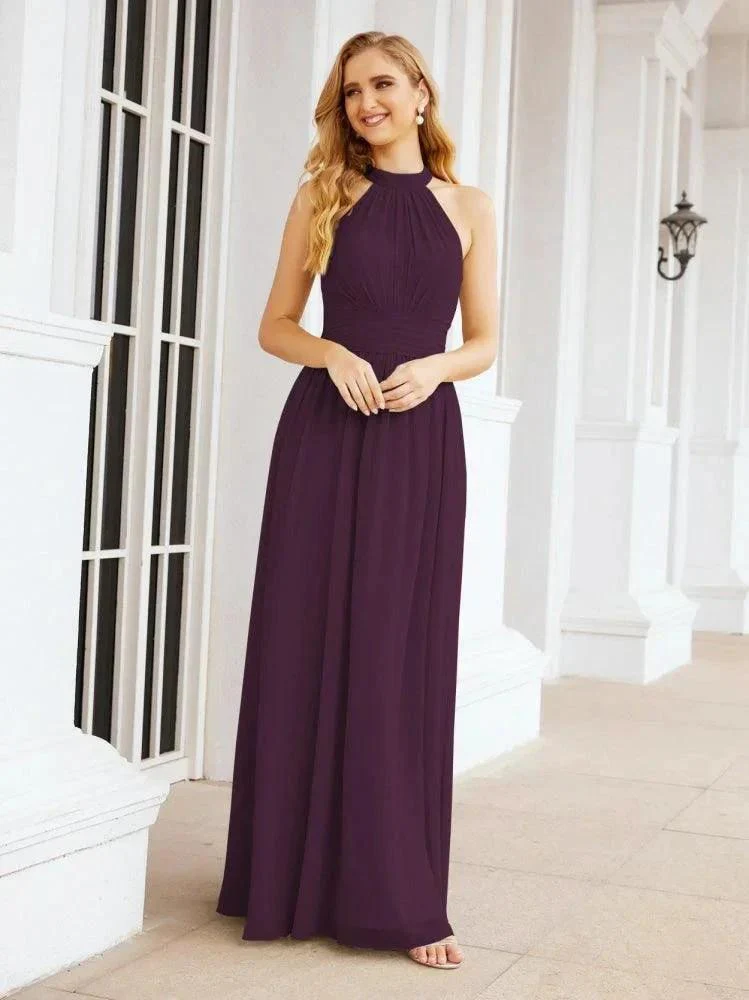 Numbersea Halter Sleeveless Bridesmaid Dresses Long for Party Wedding Evening 28054 - Image 91