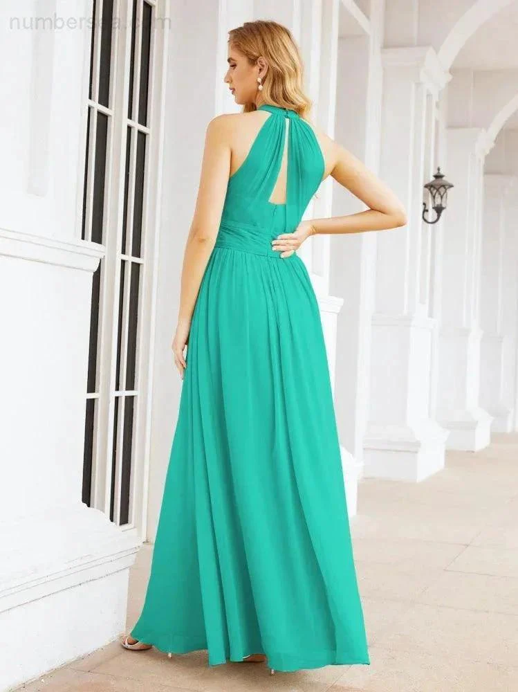 Numbersea Halter Sleeveless Bridesmaid Dresses Long for Party Wedding Evening 28054 - Image 95