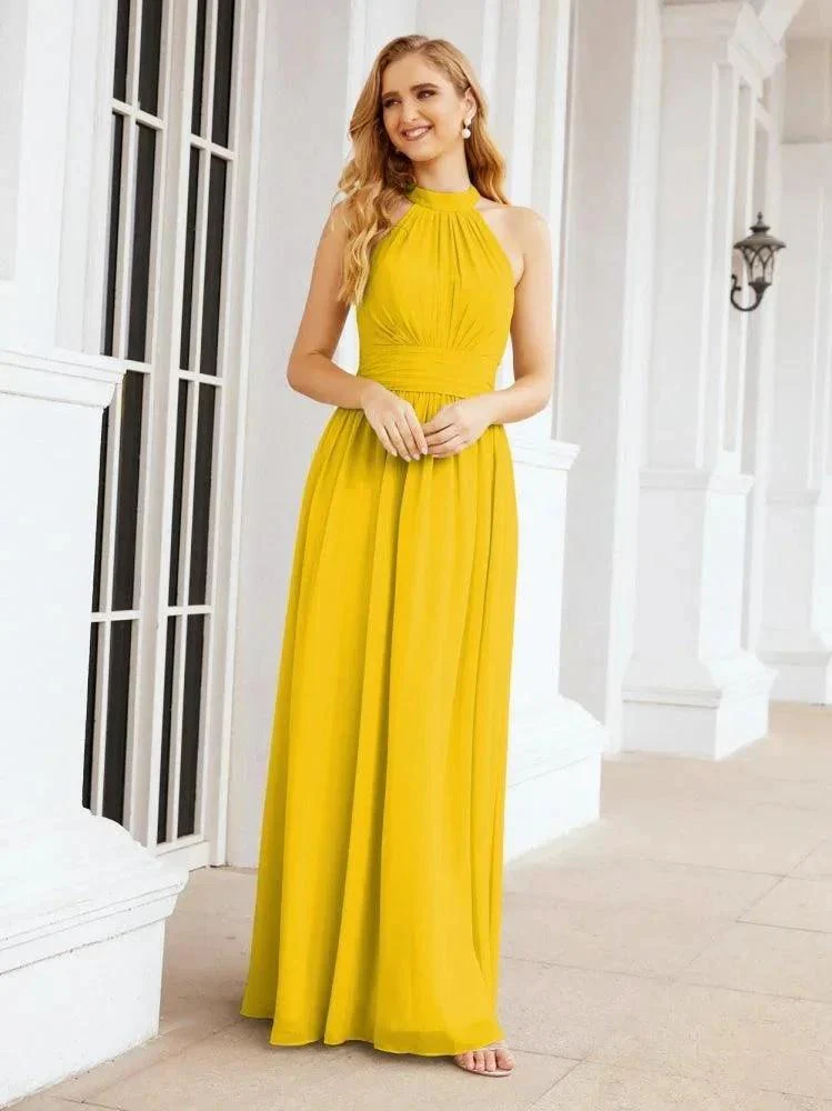 Numbersea Halter Sleeveless Bridesmaid Dresses Long for Party Wedding Evening 28054 - Image 97