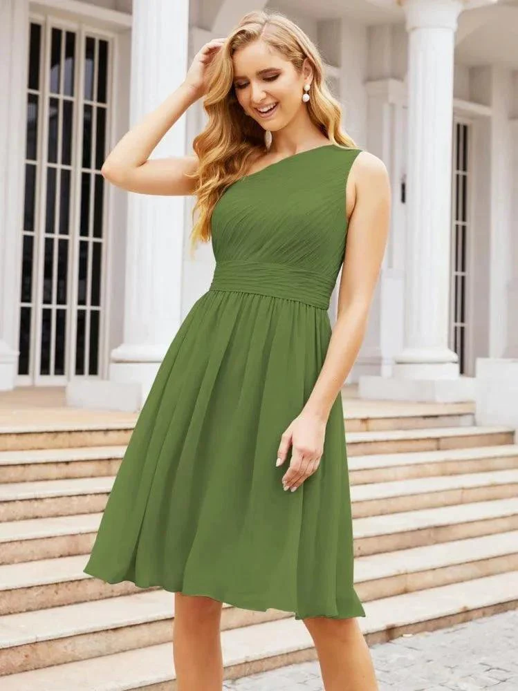 Numbersea Homecoming Dress One Shoulder Pleated Short Formal Prom Gowns 28046 - Image 13