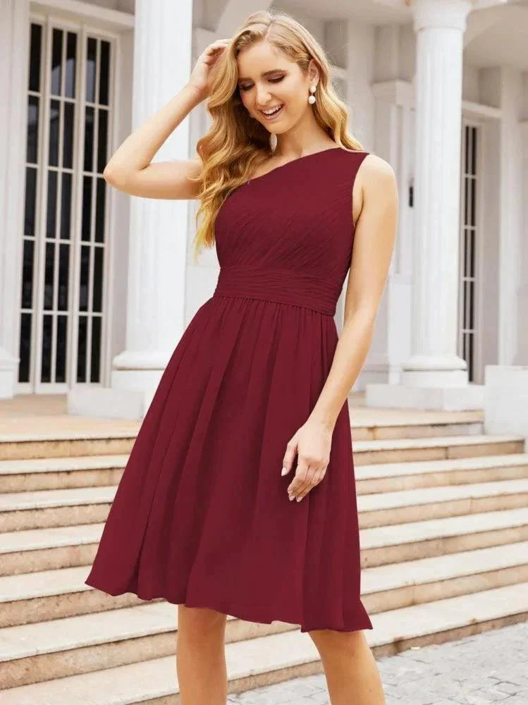 Numbersea Homecoming Dress One Shoulder Pleated Short Formal Prom Gowns 28046 - Image 23