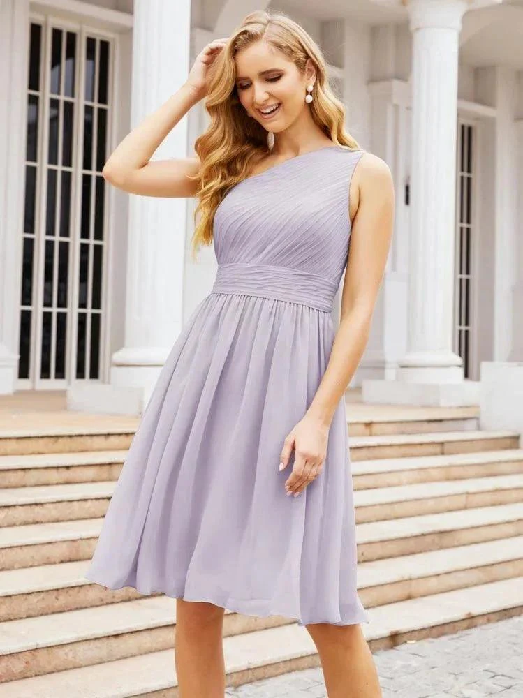 Numbersea Homecoming Dress One Shoulder Pleated Short Formal Prom Gowns 28046 - Image 27