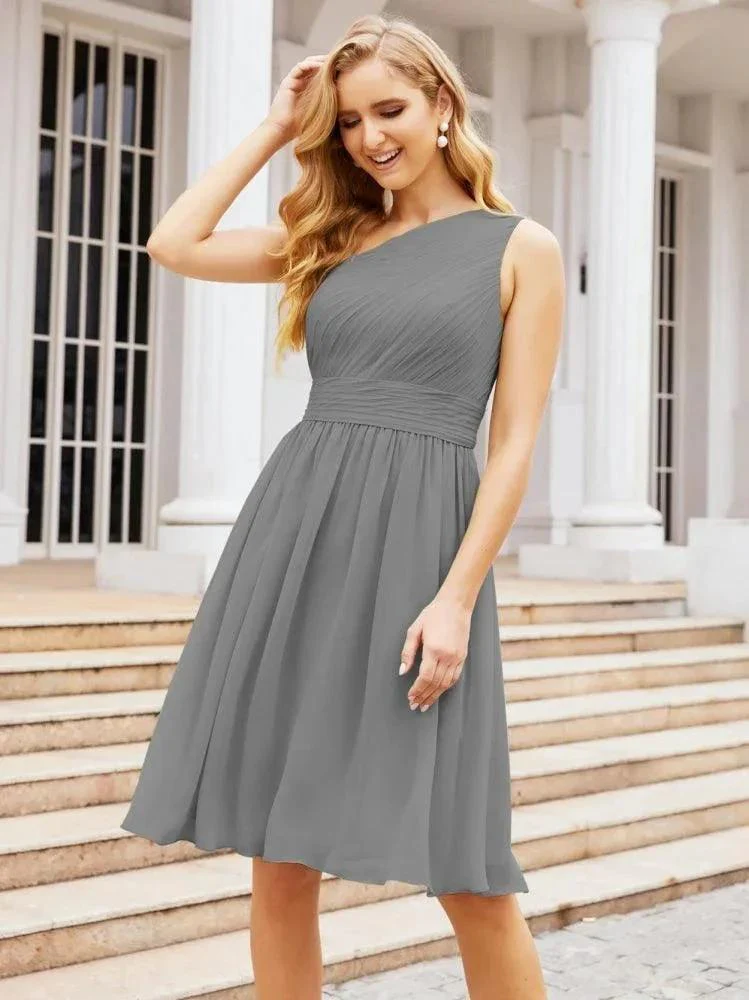 Numbersea Homecoming Dress One Shoulder Pleated Short Formal Prom Gowns 28046 - Image 39