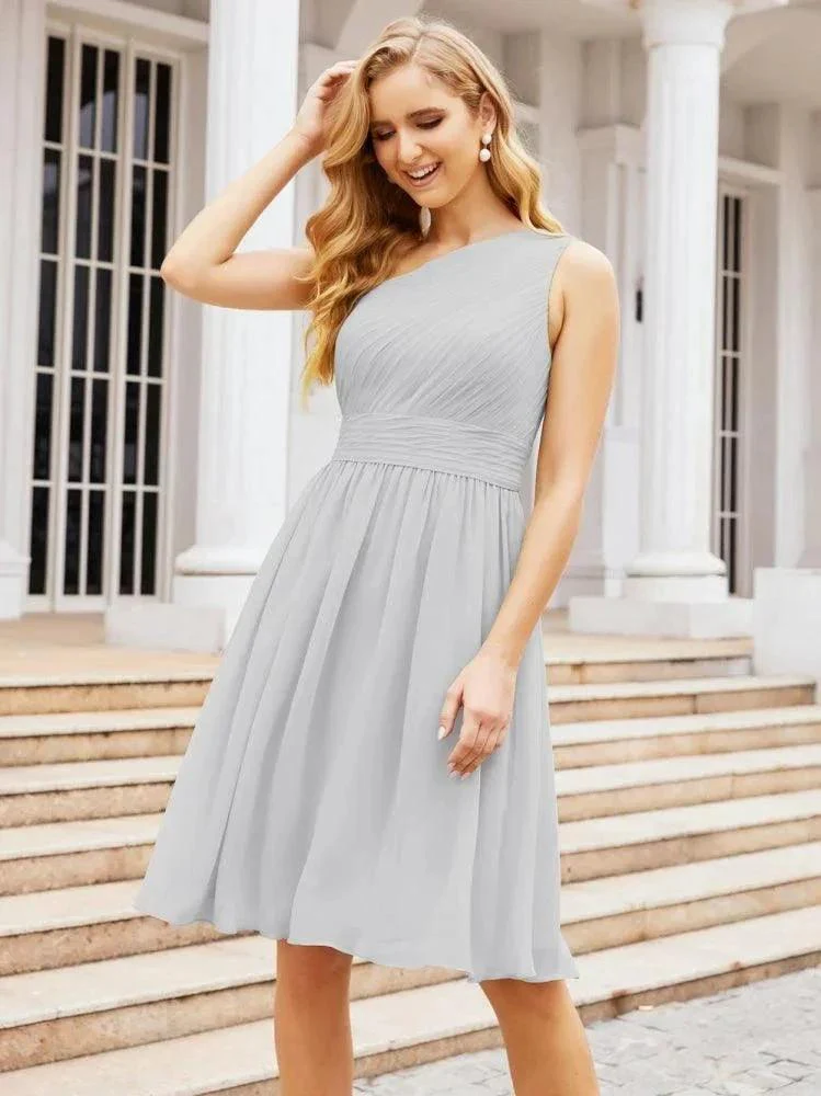 Numbersea Homecoming Dress One Shoulder Pleated Short Formal Prom Gowns 28046 - Image 53