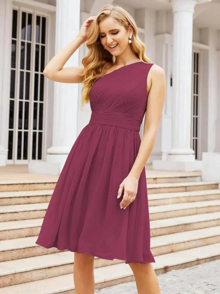 Numbersea Homecoming Dress One Shoulder Pleated Short Formal Prom Gowns 28046 - Image 67