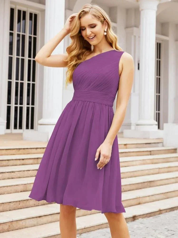 Numbersea Homecoming Dress One Shoulder Pleated Short Formal Prom Gowns 28046 - Image 71