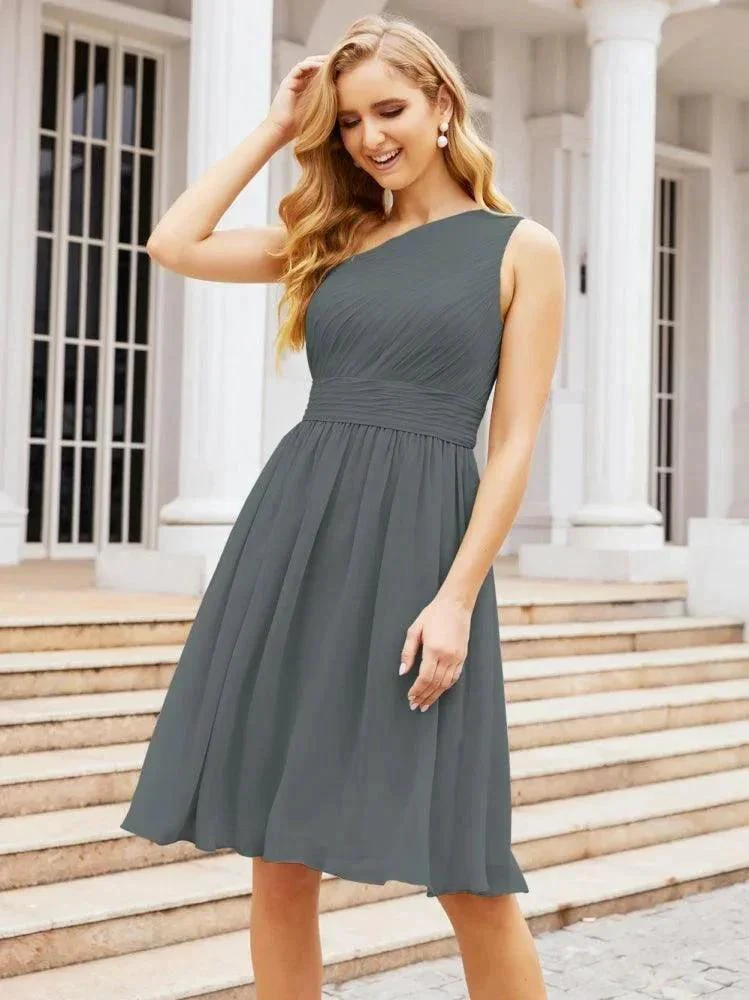 Numbersea Homecoming Dress One Shoulder Pleated Short Formal Prom Gowns 28046 - Image 75