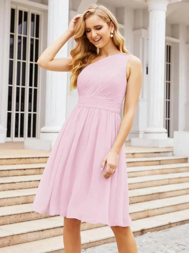 Numbersea Homecoming Dress One Shoulder Pleated Short Formal Prom Gowns 28046 - Image 77