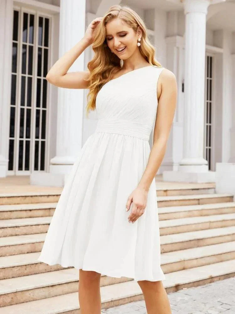 Numbersea Homecoming Dress One Shoulder Pleated Short Formal Prom Gowns 28046 - Image 83