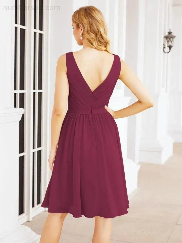 Numbersea Homecoming Dresses Knee Length Skirt V Back 28062 - Image 101